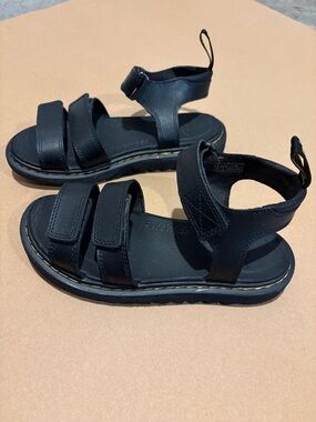 Dr. Martens Black Velcro Strap Sandals ' SOFT WAIR'